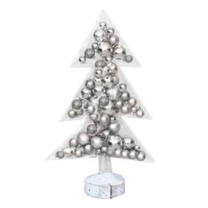 Árbol de navidad transparente con bolas de navidad plata 70…