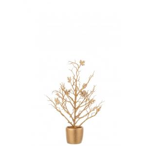Árbol desnudo en maceta de plástico dorado de 15x15x44.5 cm…