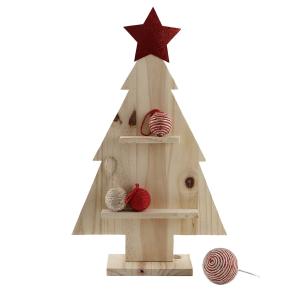 Árbol Navidad artesanal de madera sostenible 52x35x12 cm.