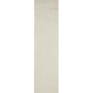 Arco de alfombra en relieve crema - 80x300