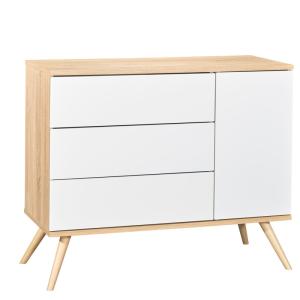 Arcón de madera de 1 puerta y 3 cajones