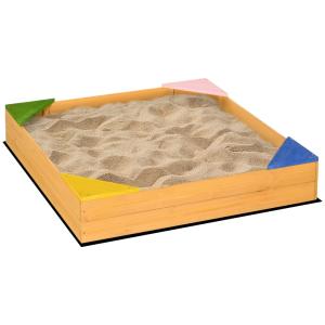 Arenero infantil 109x109x19.8 cm madera natural