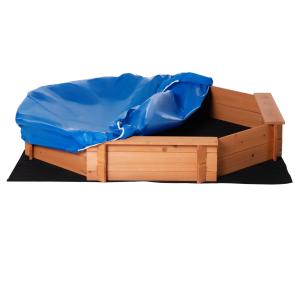 Arenero infantil 139.5x139.5x21.5 cm rojo y azul