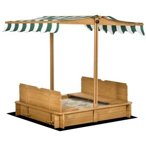 Arenero para niños 106x106x115 cm madera natural