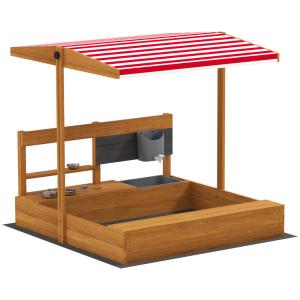 Arenero para niños 114x110x110 cm marrón