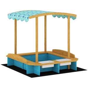 Arenero para niños 128x118x121 cm azul