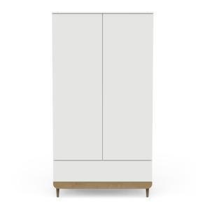 Armario 2 puertas y 1 cajón efeecto blanco y roble natural…