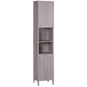 Armario alto de baño 30x32x172.5 cm madera tinte grisáceo