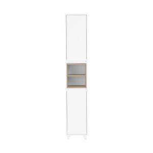 Armario alto para baño con 2 compartimentos 2 puertas blanc…