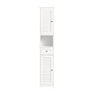 Armario alto para baño con 2 puertas mdf blanco