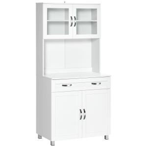 Armario buffet de cocina con aparador 80x48x170 cm blanco