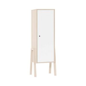 Armario con 1 puerta y 3 estantes interiores blanco y beige