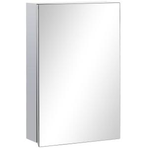 Armario con espejo 39x12x60 cm plata