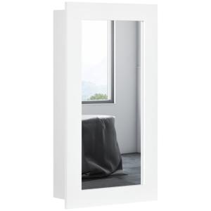 Armario con espejo 40x12x71 cm blanco