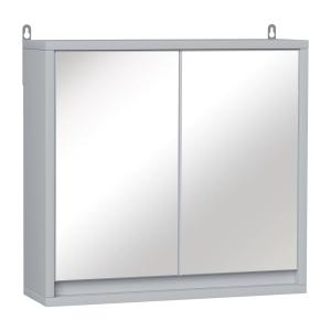 Armario con espejo 48x14.5x45 cm gris