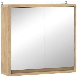 Armario con espejo 48x14.5x45 cm madera natural