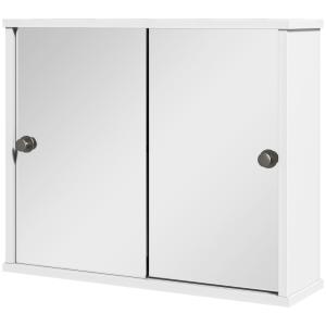 Armario con espejo 55x15x45 cm blanco