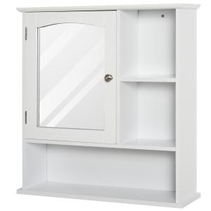 Armario con espejo 60x18x63 cm blanco