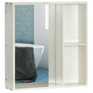 Armario con espejo 63x15x65 cm blanco