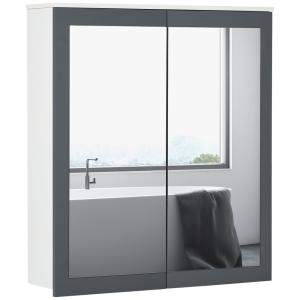 Armario con espejo 69x17x75.5 cm blanco