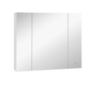Armario con espejo 90x15x75 cm blanco