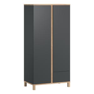 Armario de 2 puertas y 1 cajón - a183 cm - efecto