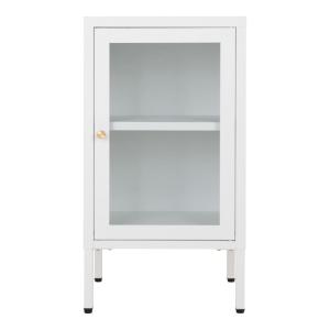 Armario de almacenaje 1 puerta de cristal metal blanco 38x7…