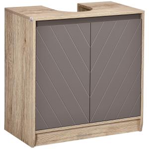 Armario de baño 60x30x59.8 cm roble y gris