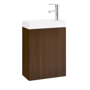 Armario de baño con 1 puerta y 1 lavabo marrón