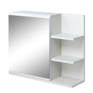 Armario de baño con espejo 60x18x50 cm blanco