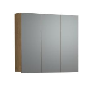 Armario de baño con espejo y 3 puertas l90 cm - efecto robl…