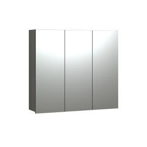 Armario de baño con espejo y 3 puertas l90 cm - gris mareng…