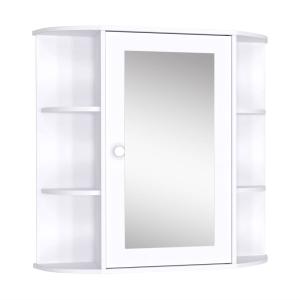 Armario de espejo 66x17x63 cm blanco