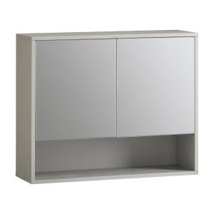 Armario de pared con espejo con 2 puertas madera gris y mad…