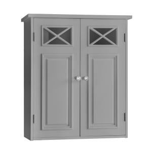 Armario de pared para baño de mdf gris con 2 puertas