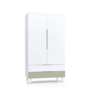 Armario infantil 108 cm (2 puertas/2 cajones) blanco/verde-…
