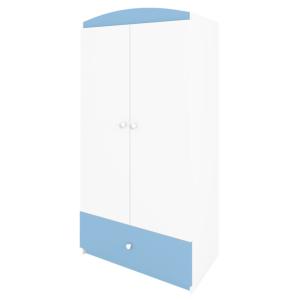 Armario infantil con 2 puertas y 1 cajón - azul