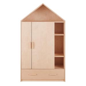 Armario infantil con forma de casita  madera clara FSC® y p…
