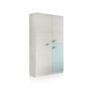 Armario juvenil melamina Blanco Alpes - Verde Acqua