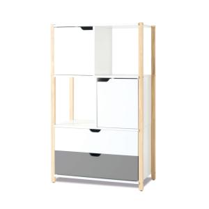 Armario Montessori (puertas y cajones) madera/antracita