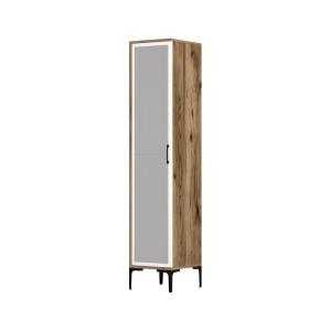 Armario multiusos 1 puerta efecto madera nogal, blanco 40x2…