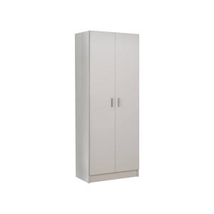 Armario multiusos 2 puertas efecto madera blanco 190x37 cm