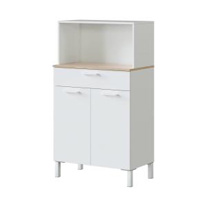 Armario multiusos 2 puertas efecto madera roble blanco 158x…