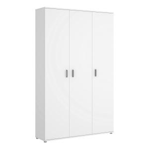 Armario multiusos grande efecto madera blanco 116x35h190 cm