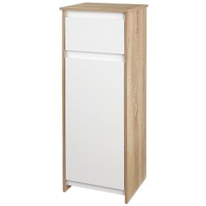Armario para baño 32.6x30x90 cm madera natural, blanco