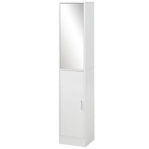 Armario para baño alto 32x28x162 cm blanco