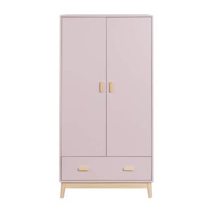 Armario para niños con 2 puertas y 1 cajón de mdf rosa