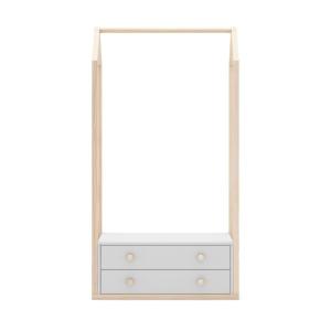 Armario ropero con 2 cajones L80 cm - Esteban - Blanco