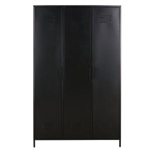 Armario ropero de 3 puertas de metal negro