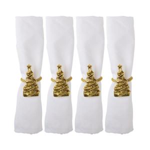 Aros de servilleta abetos dorados - set de 4